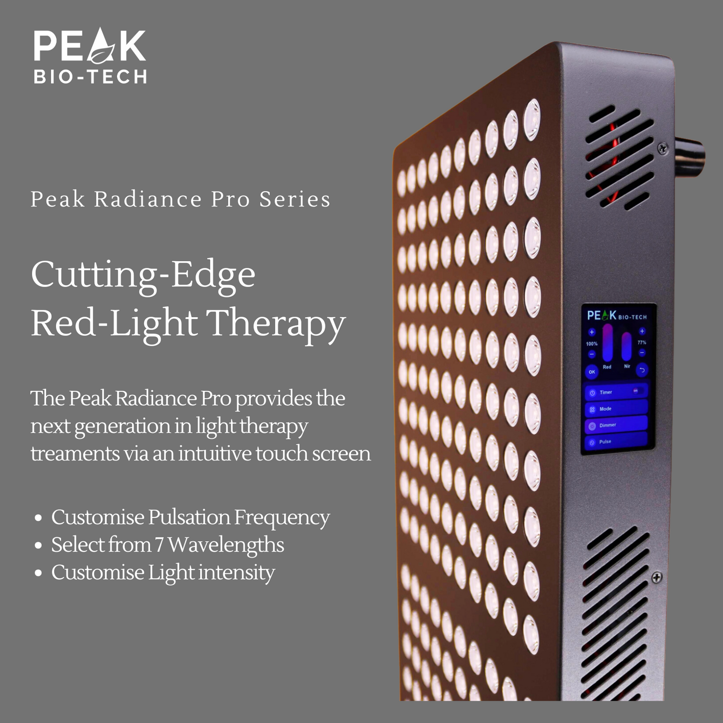Mitopia Radiance Pro 1500W Advanced Red Light Therapy Panel with IR, NIR