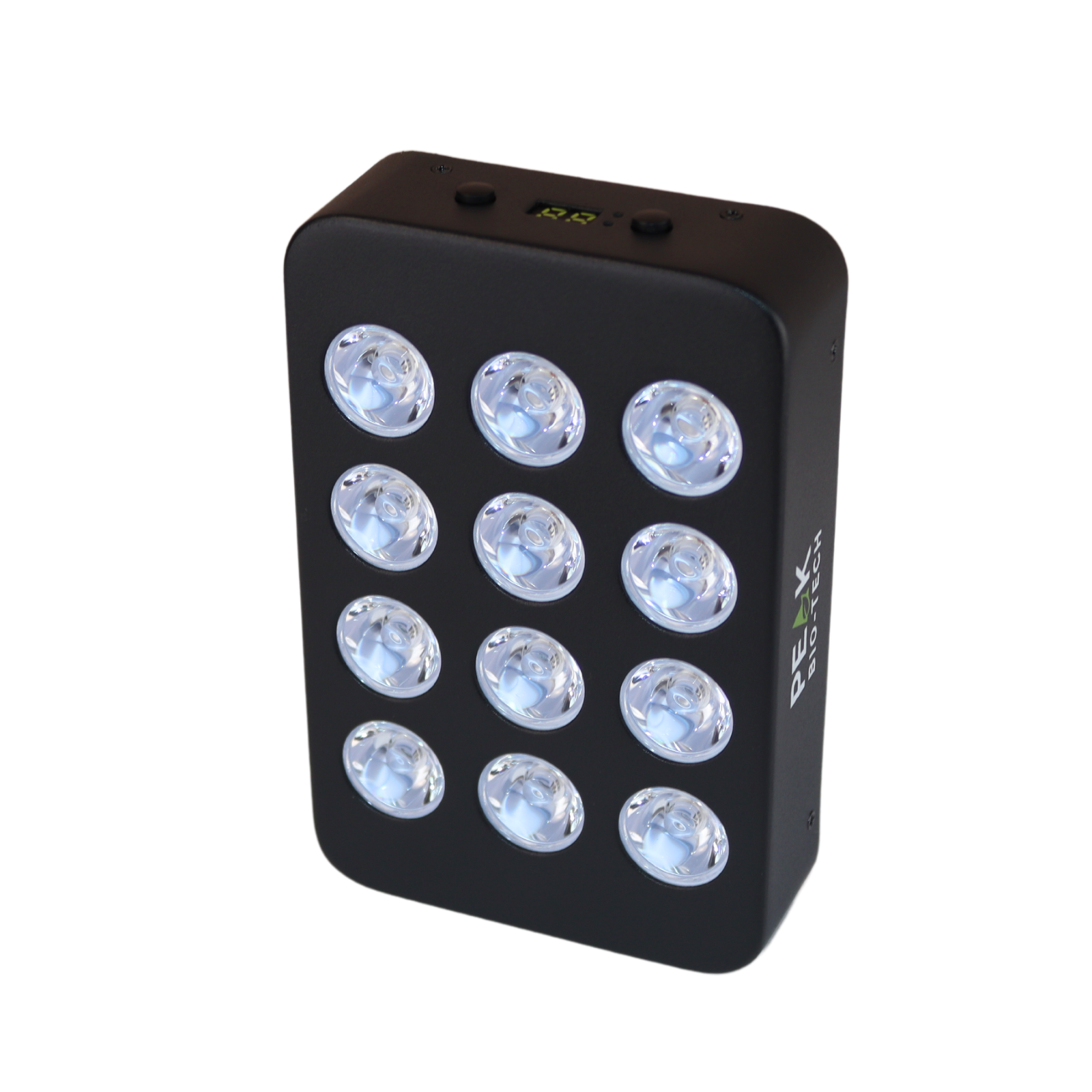 Top view of the Peak Bio-Tech Peak Mini 60W handheld clinical-grade red light therapy panel with NIR and IR LEDs, for budget-friendly, targeted treatments.