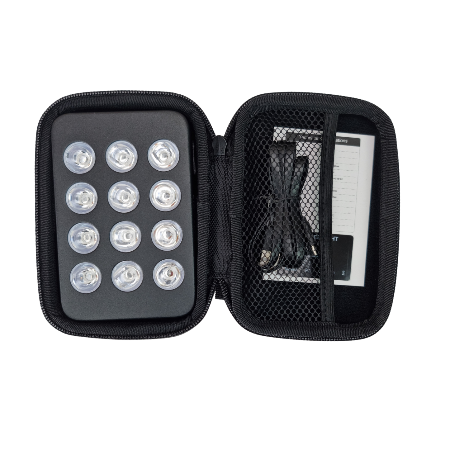 Peak Bio-Tech Peak Mini 60W portable clinical-grade red light therapy panel in its travel case, showcasing convenience for on-the-go treatments